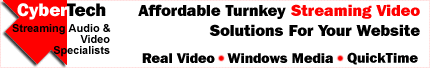 Affordable turnkey streaming video encoding in Real Video, Windows Media or Vivo formats.